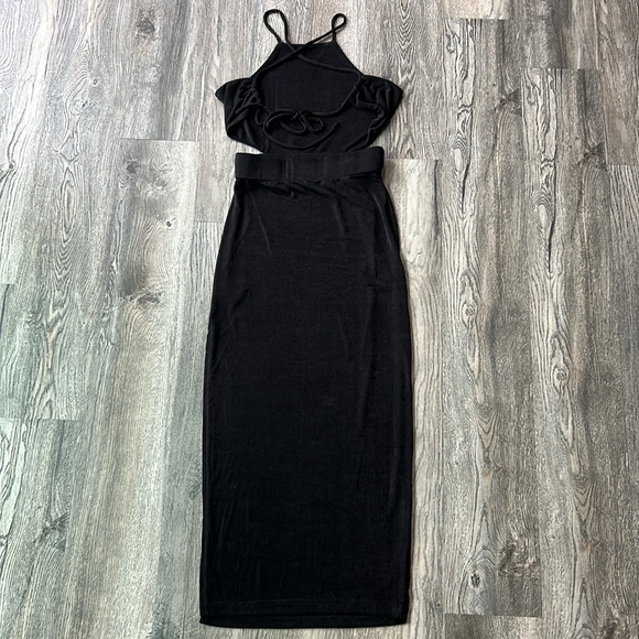 Mable Dress Black Halter Cut Out Midi Dress - Picture 8 of 12